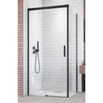 Bild von Radaway Idea Black Kdj kabina 140x110cm lewa czarny mat/szkło przejrzyste 387044-54-01L/387053-54-01R