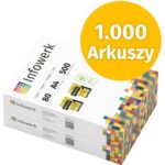 Bild von Infowerk Papier do drukarki Papier do kopiowania 1000 arkuszy 2 x 500 A4 80g Jasna biel Premium CIE 160 Zwycięzca testu Certyfikat środowiskowy PEFC