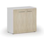 Bild von B2B Partner Szafa biurowa z drzwiami PRIMO WHITE, 800 x 420 x 740 mm, biały/dąb naturalny