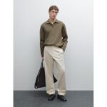 Bild von Sweter Polo Z Długim Rękawem – Khaki – Xxl – Massimo Dutti – Mężczyzna